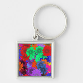 Multicolored floral keychain