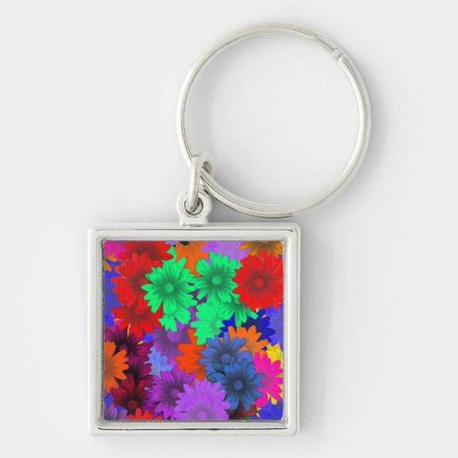 Multicolored floral keychain (Front)
