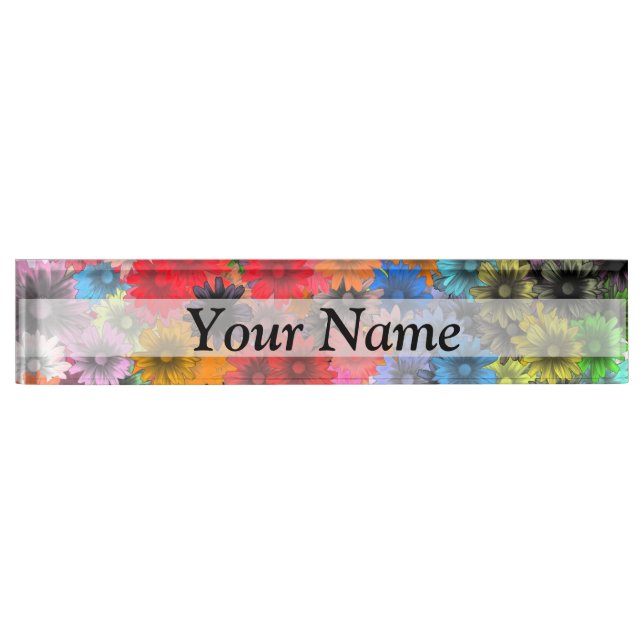 Multicolored floral pattern nameplate (Front)