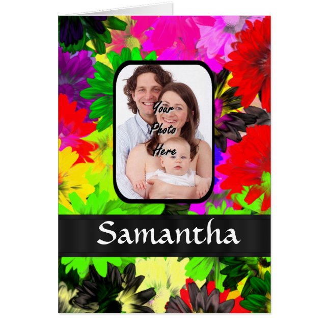 Multicolored floral photo background (Front)