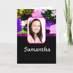 Multicolored floral photo template