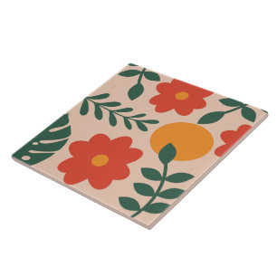Multicolored Floral Tile