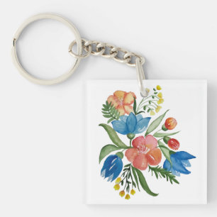 Multicolored flower bouquet Keychain