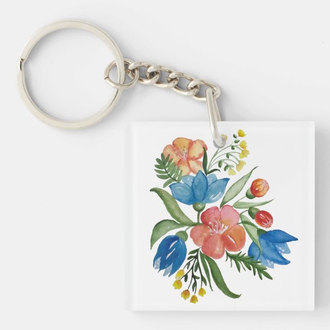  Multicolored flower bouquet Keychain (Front)
