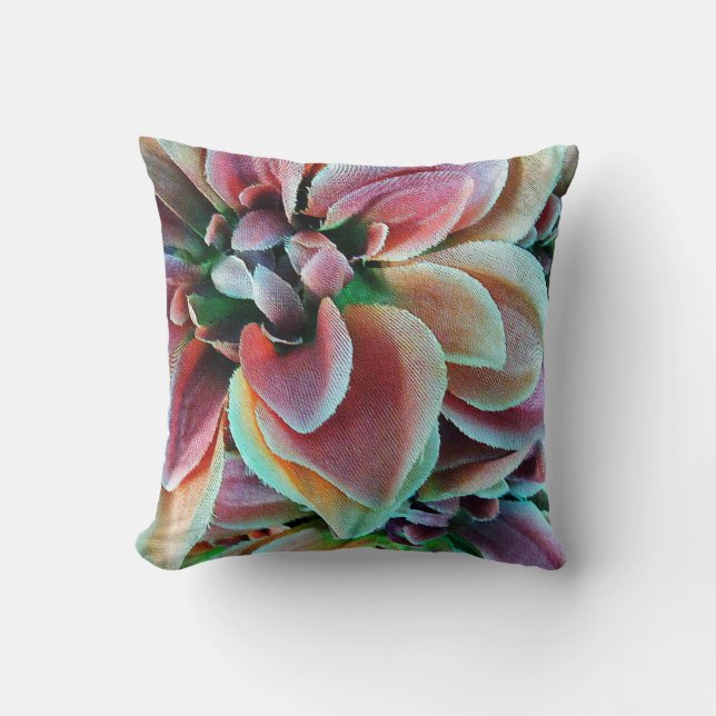 Multicolored Flower Throw Pillow (Front)