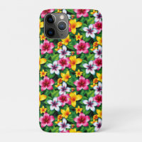 Multicolored Flowers and Leaves Pattern-57577