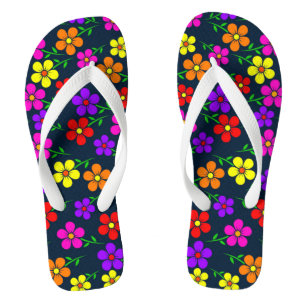 Multicolored Flowers Floral Pattern-34654 Flip Flops