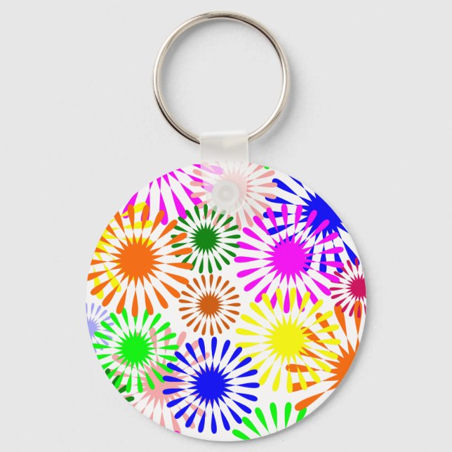 Multicolored Flowers Keychain (Front)