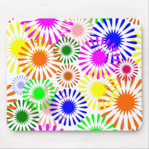 Multicolored Flowers Mouse Pad