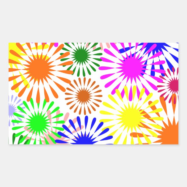 Multicolored Flowers Sticker (Front)