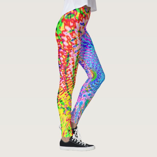 Multicolored Fractal Art Leggings (Right)