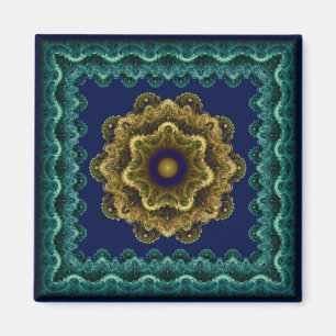 Multicolored fractal ornament magnet