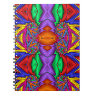 Multicolored fractal pattern notebook