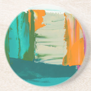 Multicolored Free Expression Painting Coaster