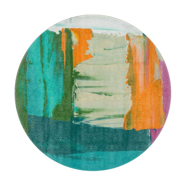 Multicolored Free Expression Painting Cutting Board (Front)