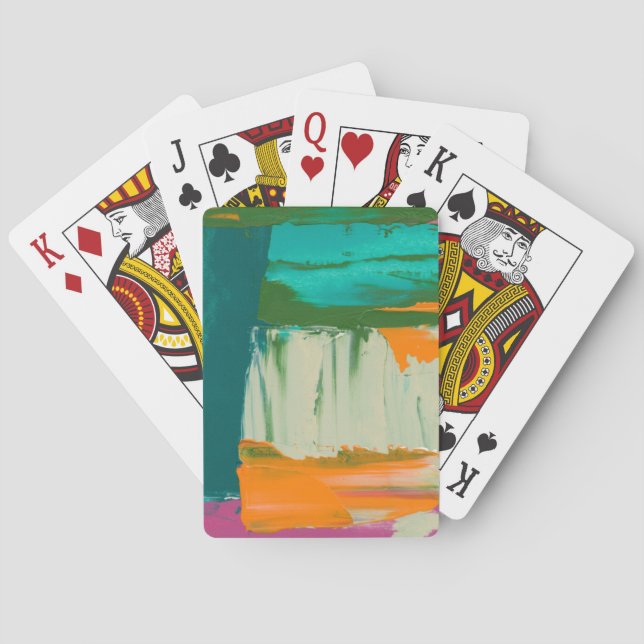 Multicolored Free Expression Painting Playing Cards (Back)