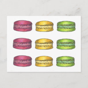 Multicolored French Macaron Macarons Cookie Card