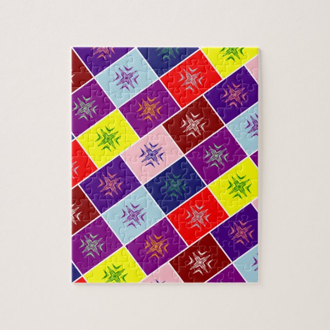Multicolored geometric art jigsaw puzzle (Vertical)