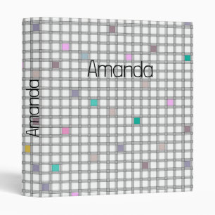 Multicolored Geometric Chequered Pattern Binder