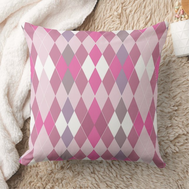 Multicolored geometric pattern rhombuses retro  throw pillow (Blanket)