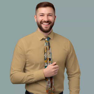 Multicolored Geometric Pattern Tie