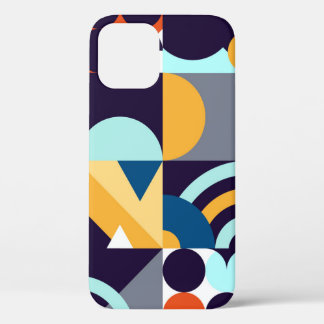 Multicolored Geometric: Primitive Shapes Fusion iPhone 12 Case