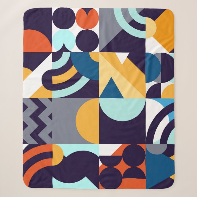 Multicolored Geometric: Primitive Shapes Fusion Sherpa Blanket (Front)