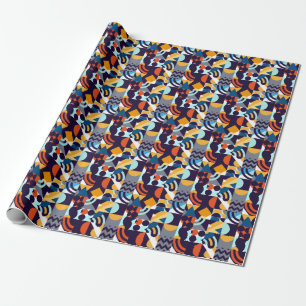 Multicolored Geometric: Primitive Shapes Fusion Wrapping Paper