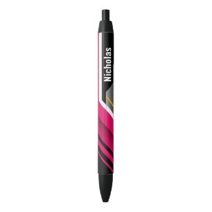 Multicolored Geometric Shapes Black Ink Pen