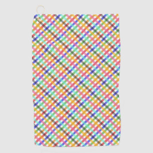 Multicolored Gingham Plaid Pattern Design  Golf Towel