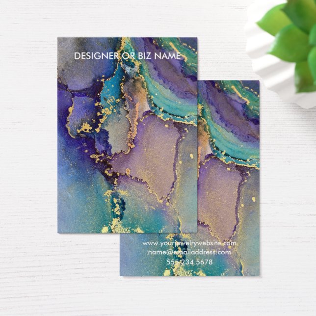 Multicolored Gold Liquid Art Earring Display (Desk)