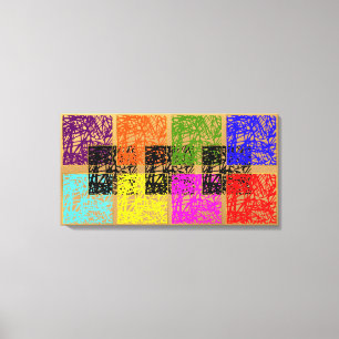 Multicolored Gold Squares Stretched Canvas Print