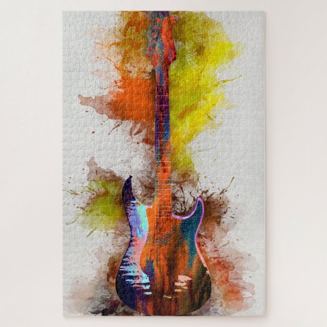 Multicolored guitar jigsaw puzzle (Vertical)