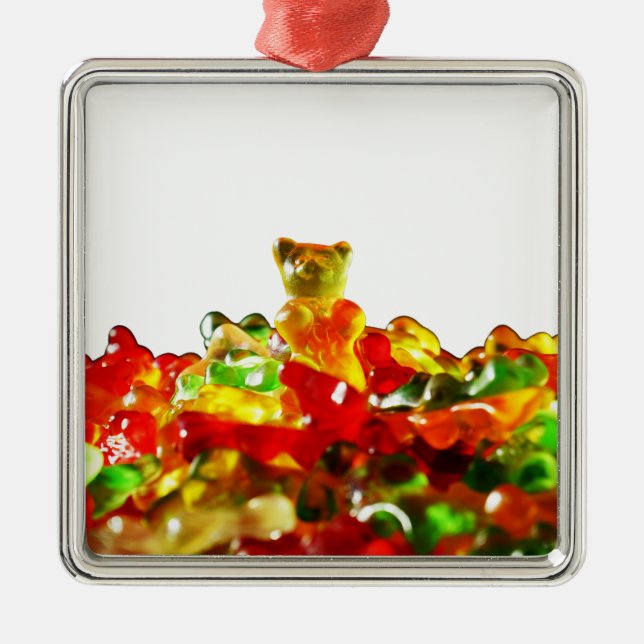 Multicolored Gummy Bears Metal Ornament (Front)