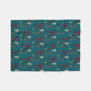 Multicolored Hand Drawn Christian Crosses Pattern Fleece Blanket