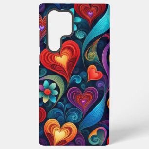 Multicolored Hearts and Flowers Samsung Galaxy Case
