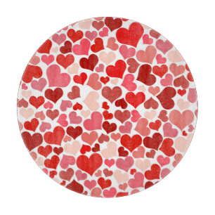 Multicolored Hearts Pattern-20367 Cutting Board