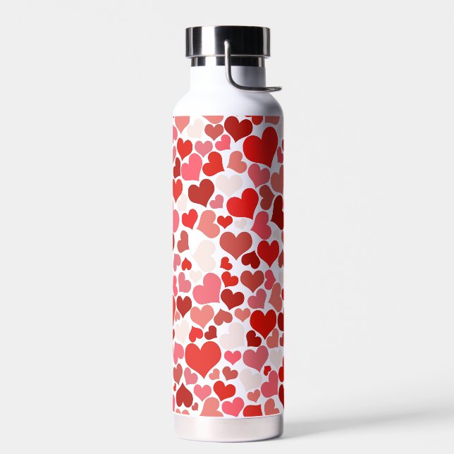 Multicolored Hearts Pattern-20367 Water Bottle (Left)