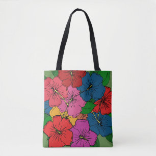 Multicolored Hibiscus Flowers #5 Tote Bag