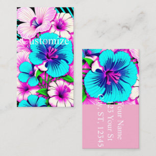 Multicolored Hibiscus Flowers Thunder_Cove Business Card