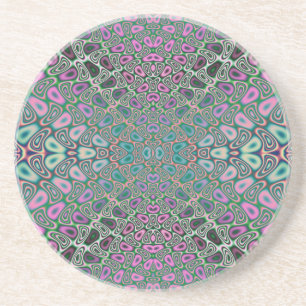 Multicolored Hologram Butterfly Fractal Abstract Coaster