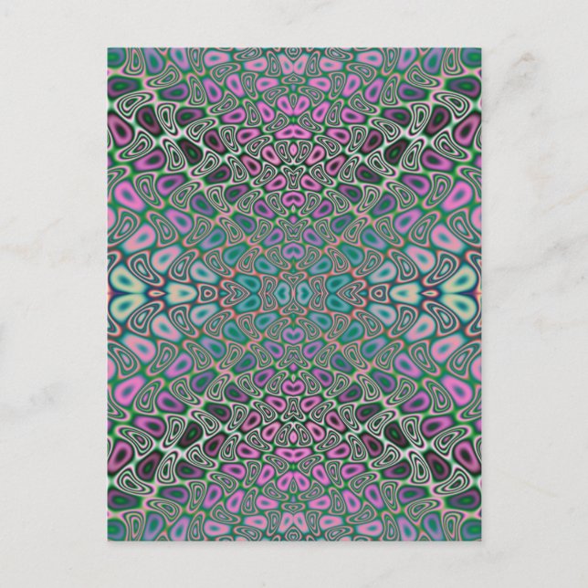 Multicolored Hologram Butterfly Fractal Abstract Postcard (Front)