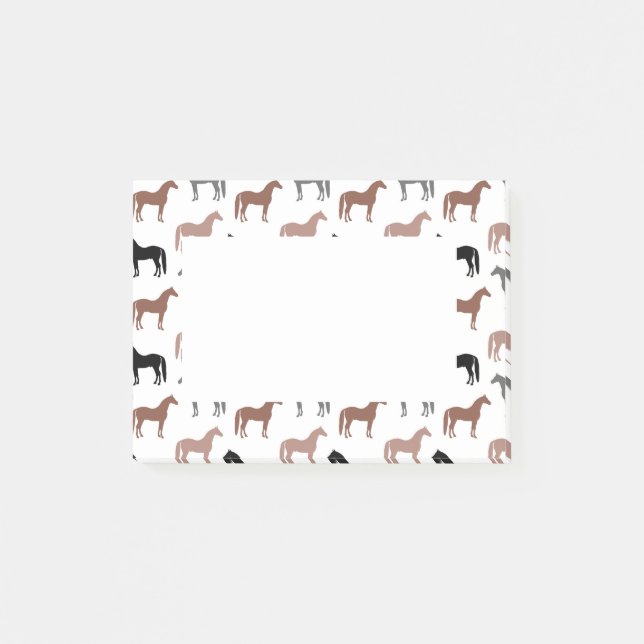 Multicolored Horses Pattern Post-it Notes (Front)