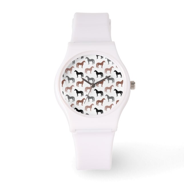 Multicolored Horses Pattern Watch (Front)