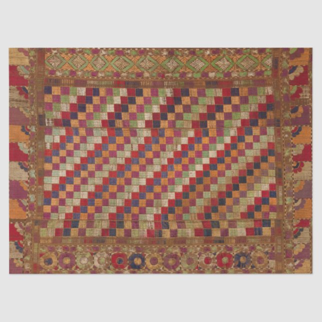 Multicolored Indian Quilt Print Tissue Paper (Front)