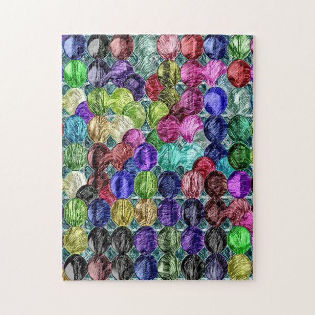Multicolored Irregular Round Jigsaw Puzzle (Vertical)