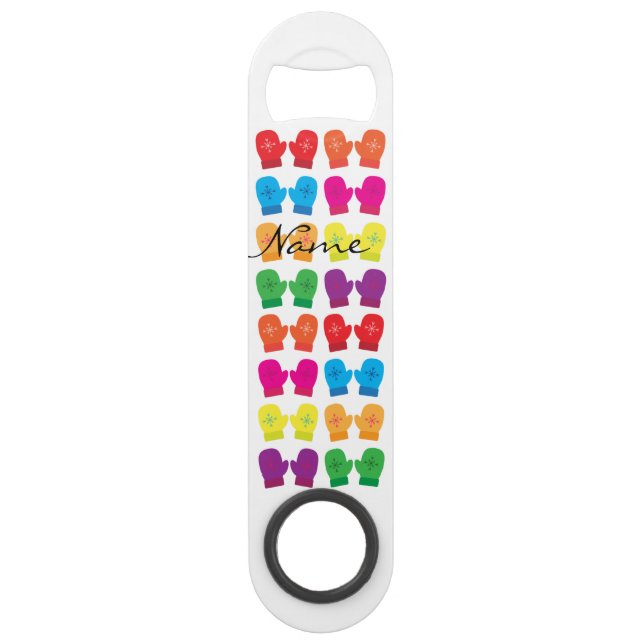 Multicolored Knitted Mittens Thunder_Cove Bar Key (Front)