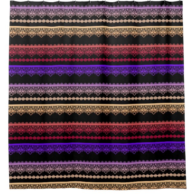 Multicolored lace on black (Front)