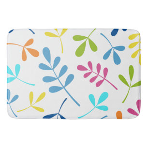 Multicolored Large Assorted Leaves Design Bath Mat