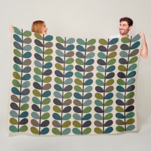 Multicolored leaves, Multi Stem Kingfischer Fleece Blanket